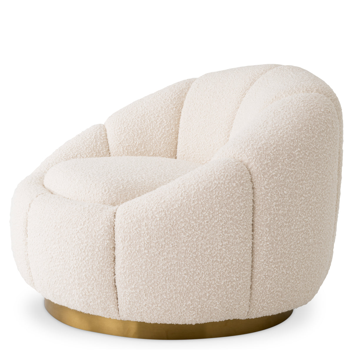 Cream Boucle Swivel Chair Inger