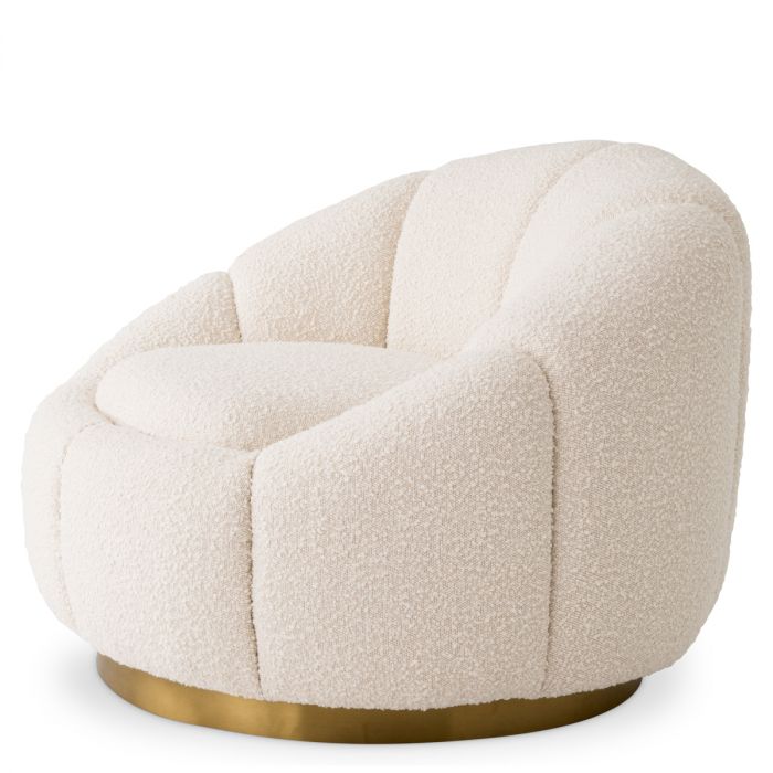 Swivel Chair Inger bouclé cream