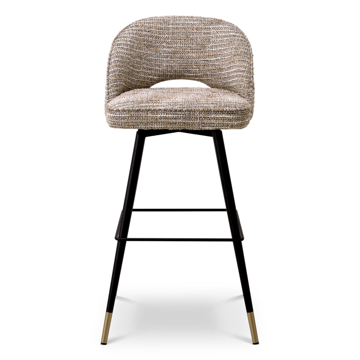 Beige Black-Legged Bar Stools (2) Cliff