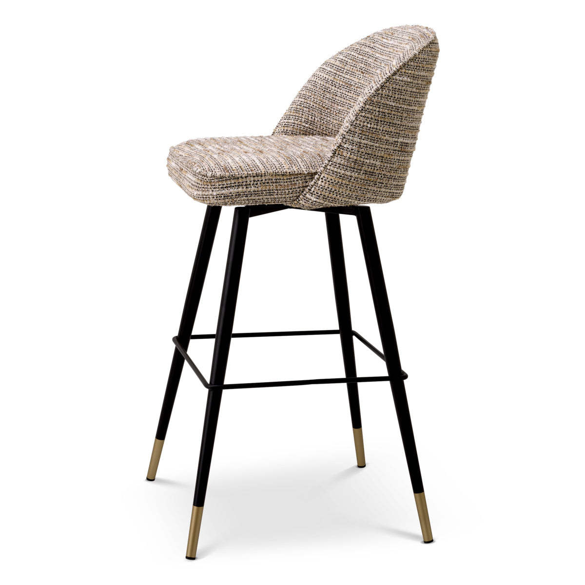 Beige Black-Legged Bar Stools (2) Cliff