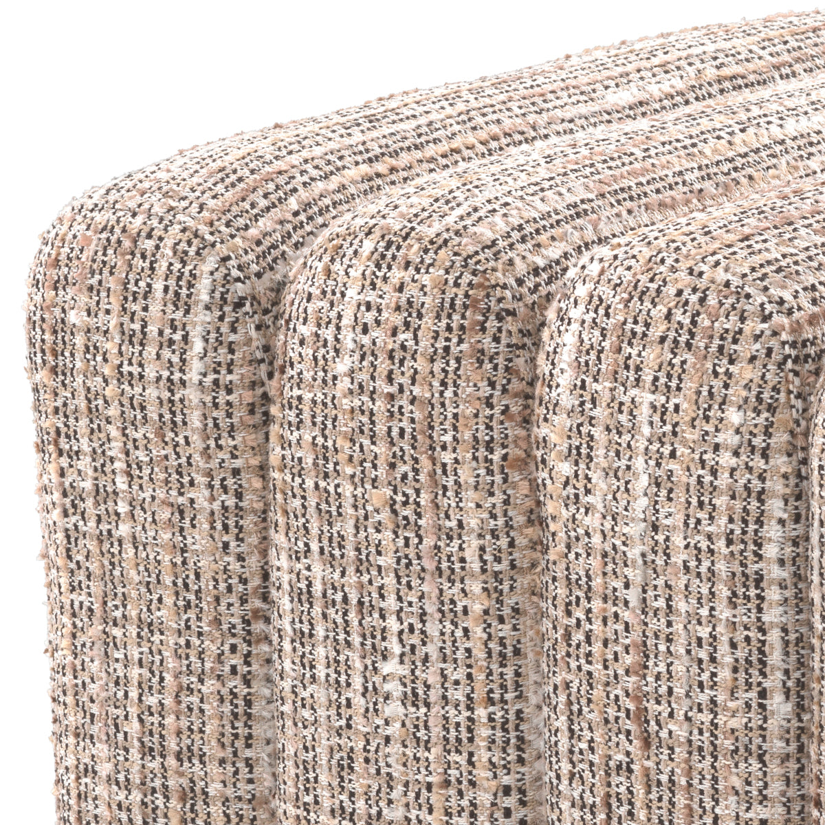 Beige Square Channel Stitched Stool Bente
