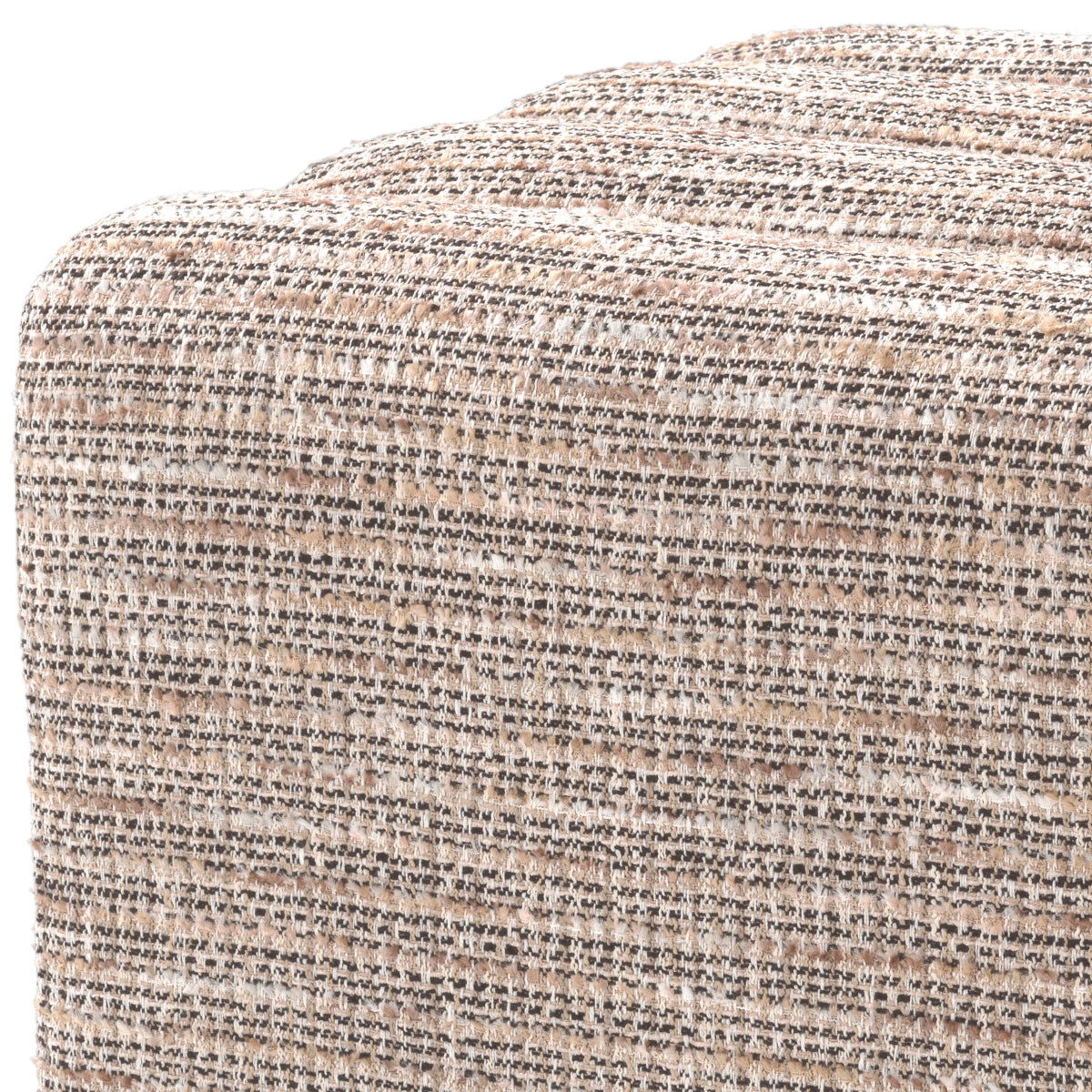 Beige Square Channel Stitched Stool Bente