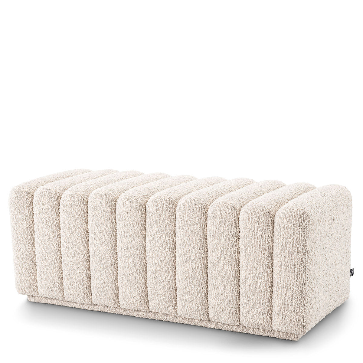 Bouclé Cream Deep Channel Stitched Bench Bente