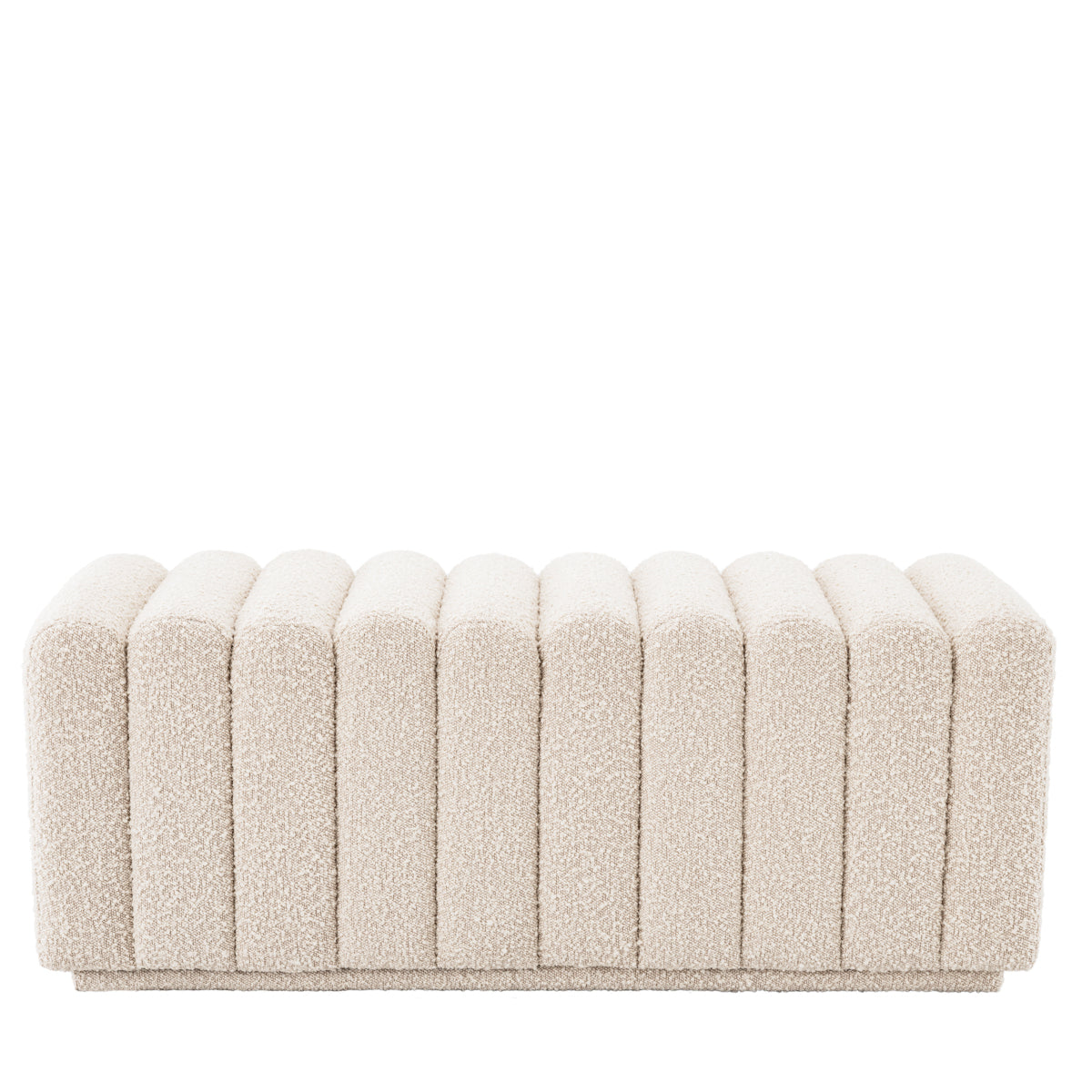 Bouclé Cream Deep Channel Stitched Bench Bente