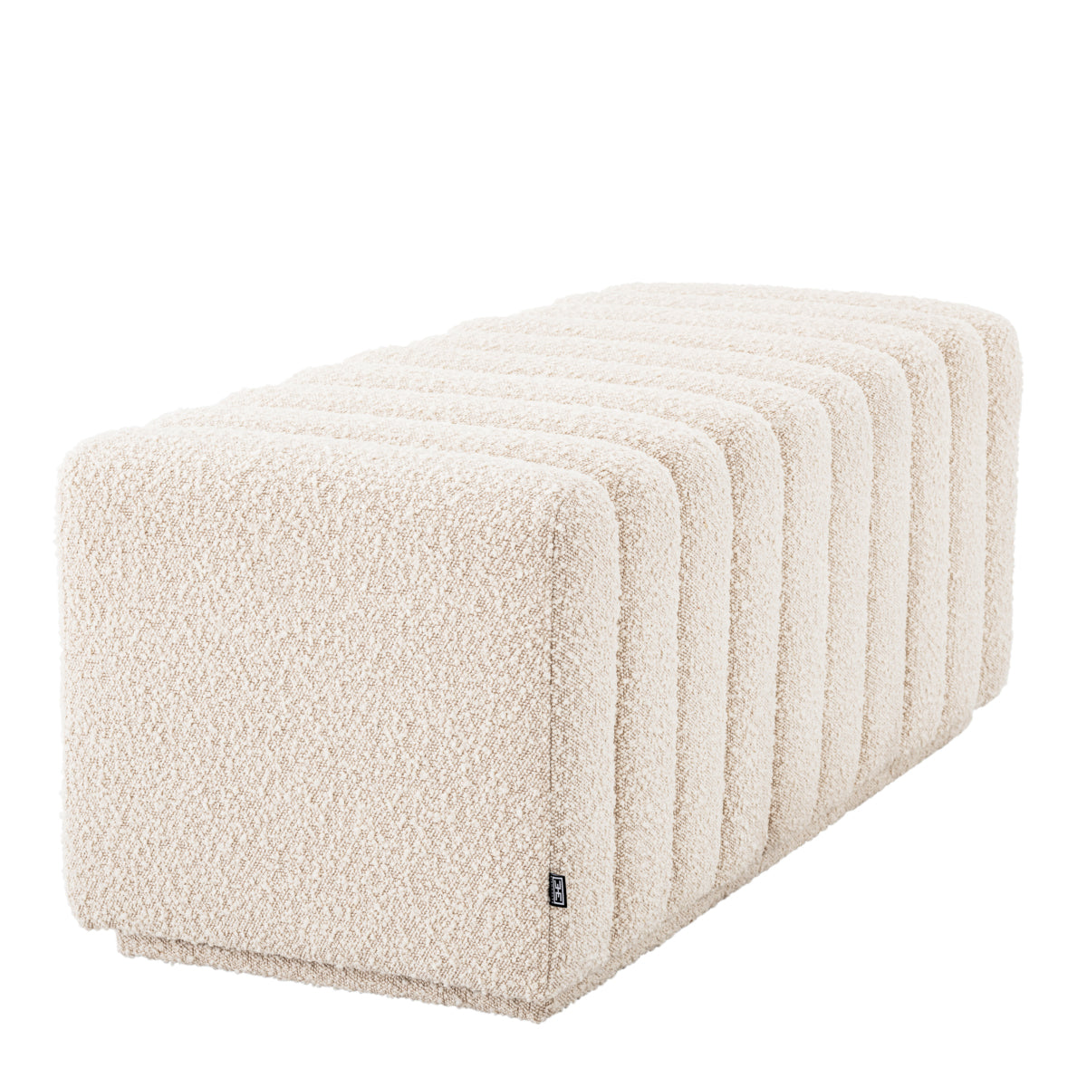 Bouclé Cream Deep Channel Stitched Bench Bente