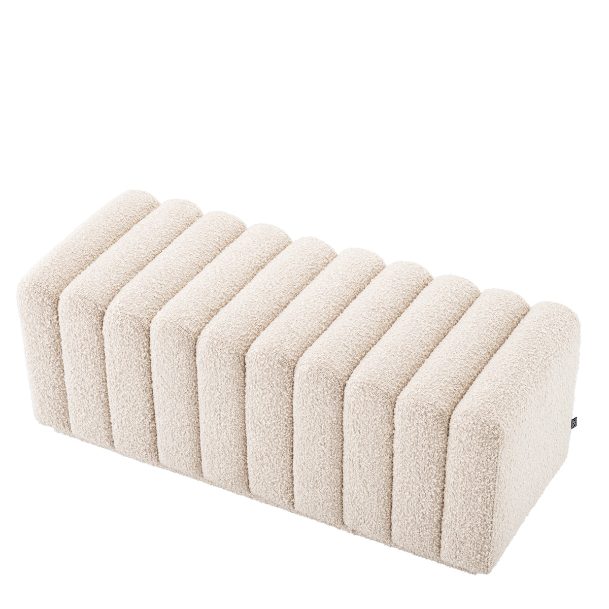 Bouclé Cream Deep Channel Stitched Bench Bente