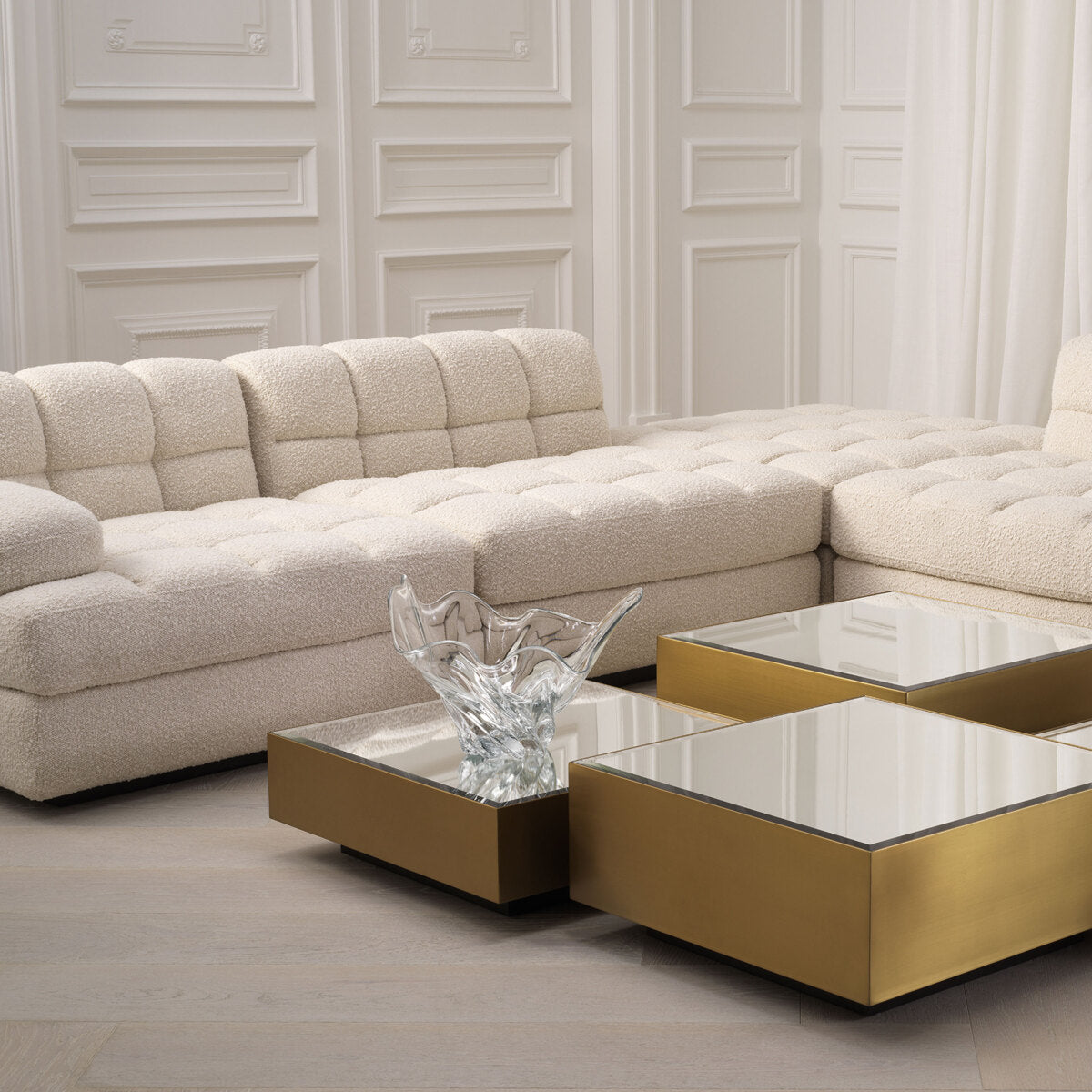 White Modular Right Section Sofa Dean