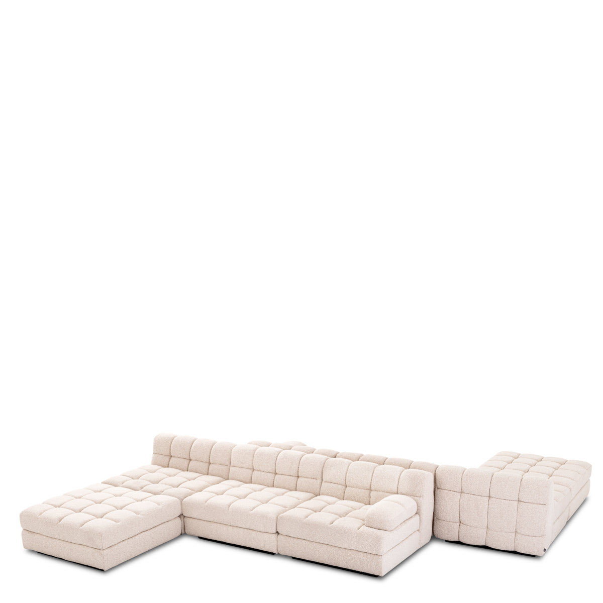 White Modular Left Section Sofa Dean