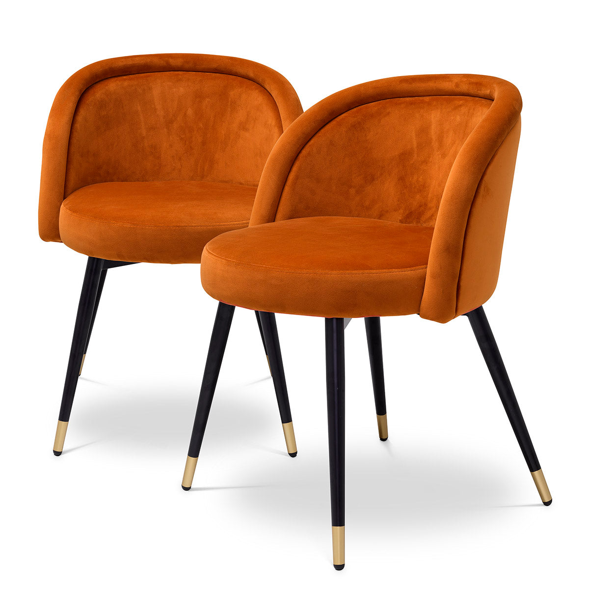 Orange Curved Back Dining Chairs (2) Chloe