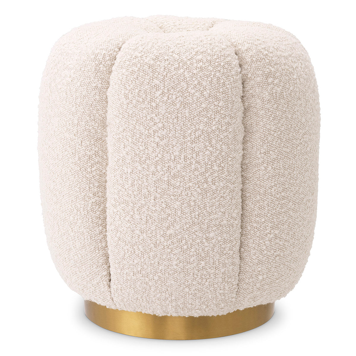 Cream Modern Bouclé Stool Orchanic