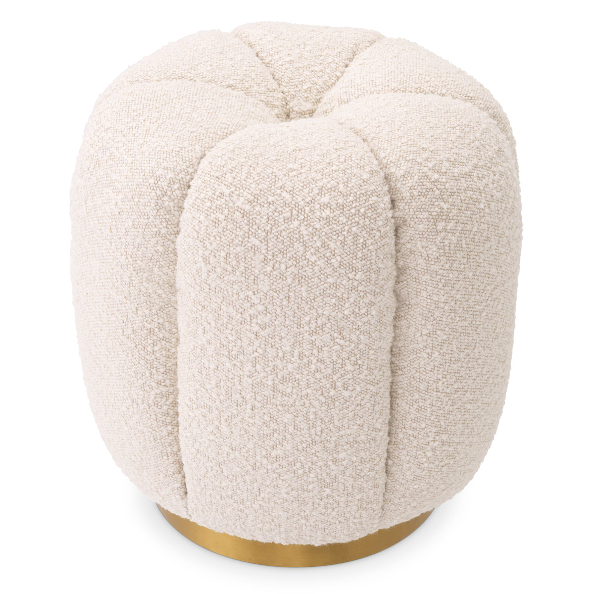 Cream Modern Bouclé Stool Orchanic