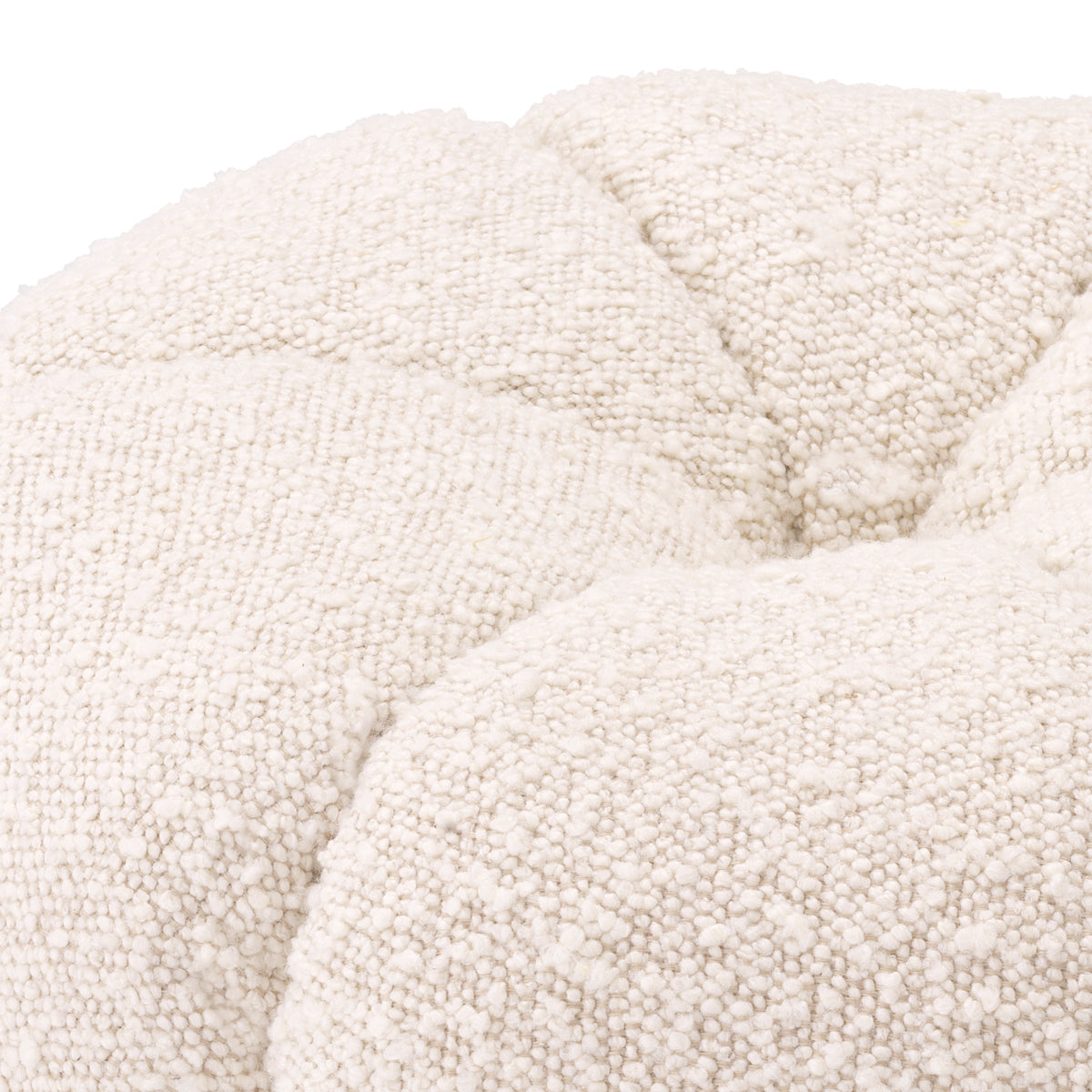 Cream Modern Bouclé Stool Orchanic