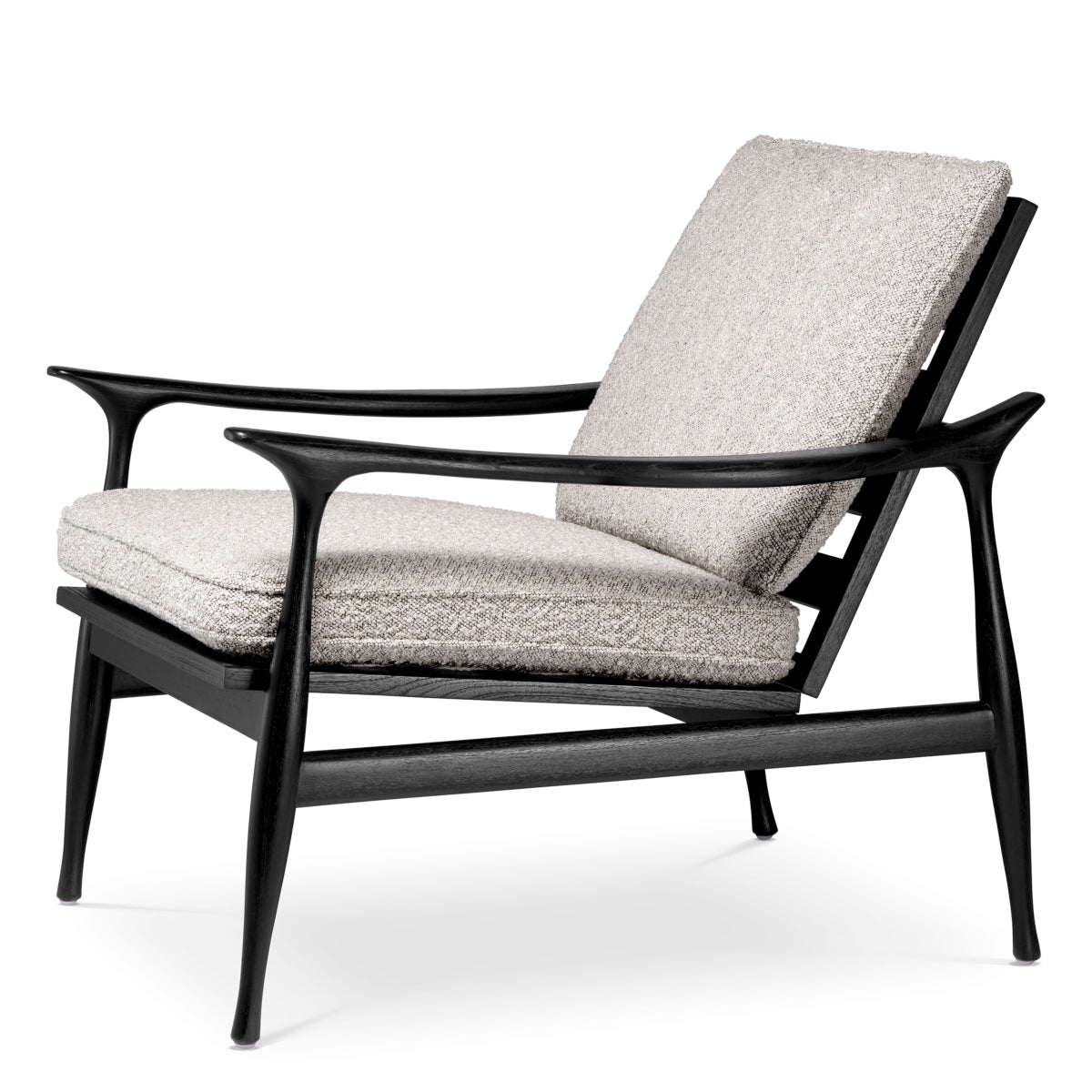 Wood Framed Bouclé Lounge Chair Manzo | Eichholtzmh.com