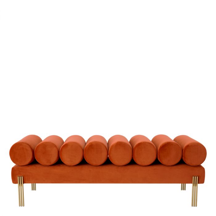 Bench Oxley savona orange velvet brushed brass finish