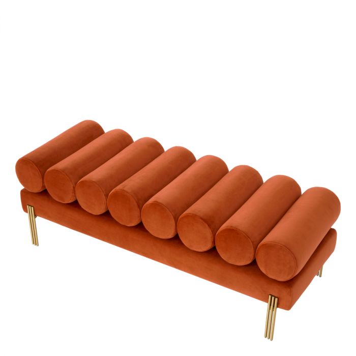 Bench Oxley savona orange velvet brushed brass finish
