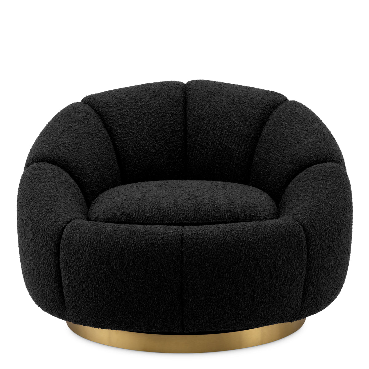 Black Boucle Swivel Chair Inger