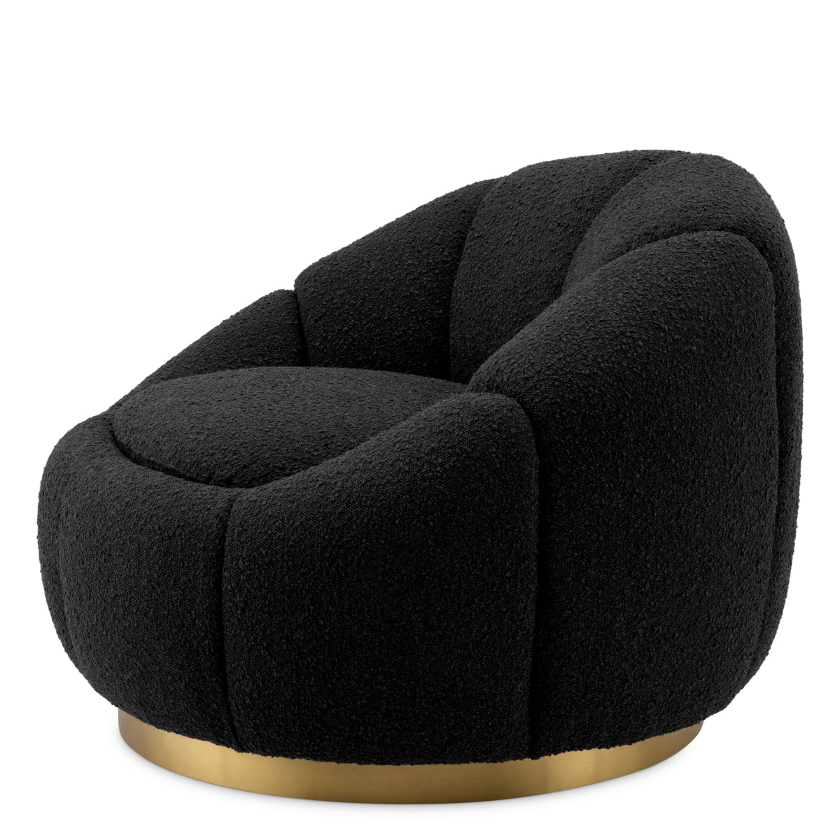 Black Boucle Swivel Chair Inger