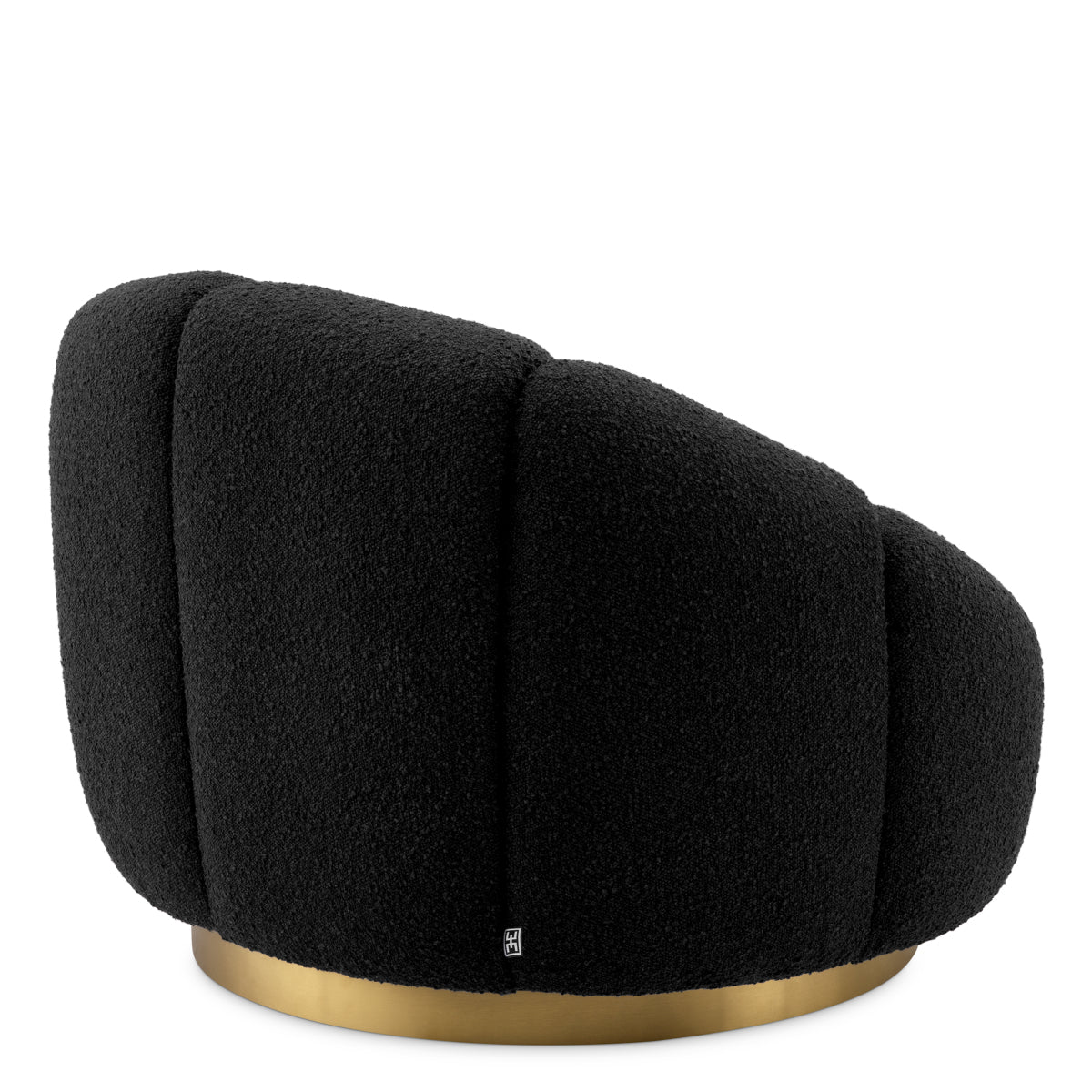 Black Boucle Swivel Chair Inger