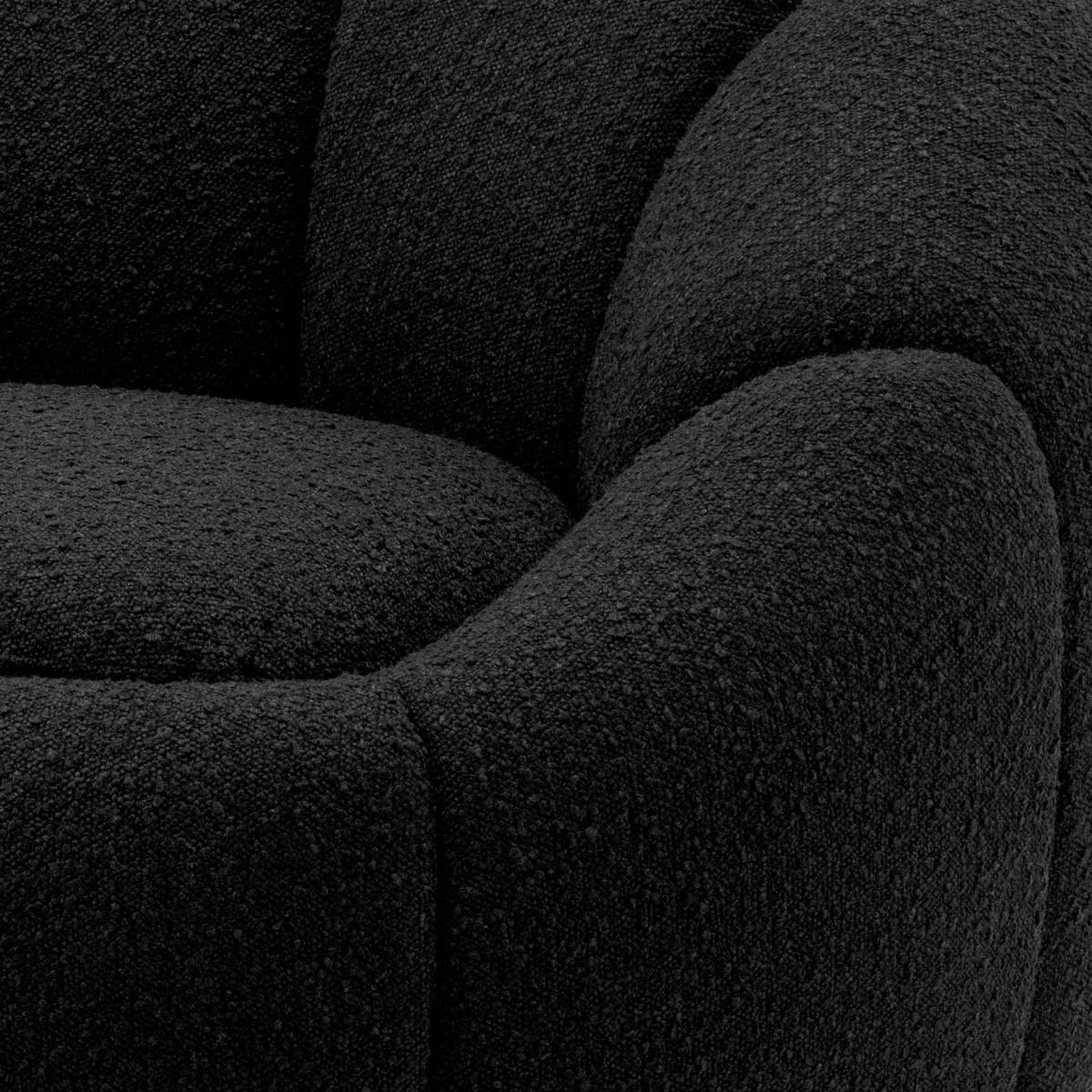 Black Boucle Swivel Chair Inger