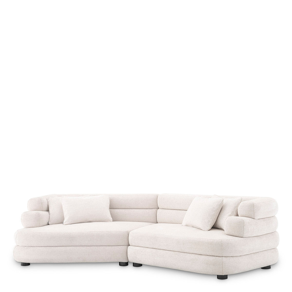 White Fabric Sofa L Malaga
