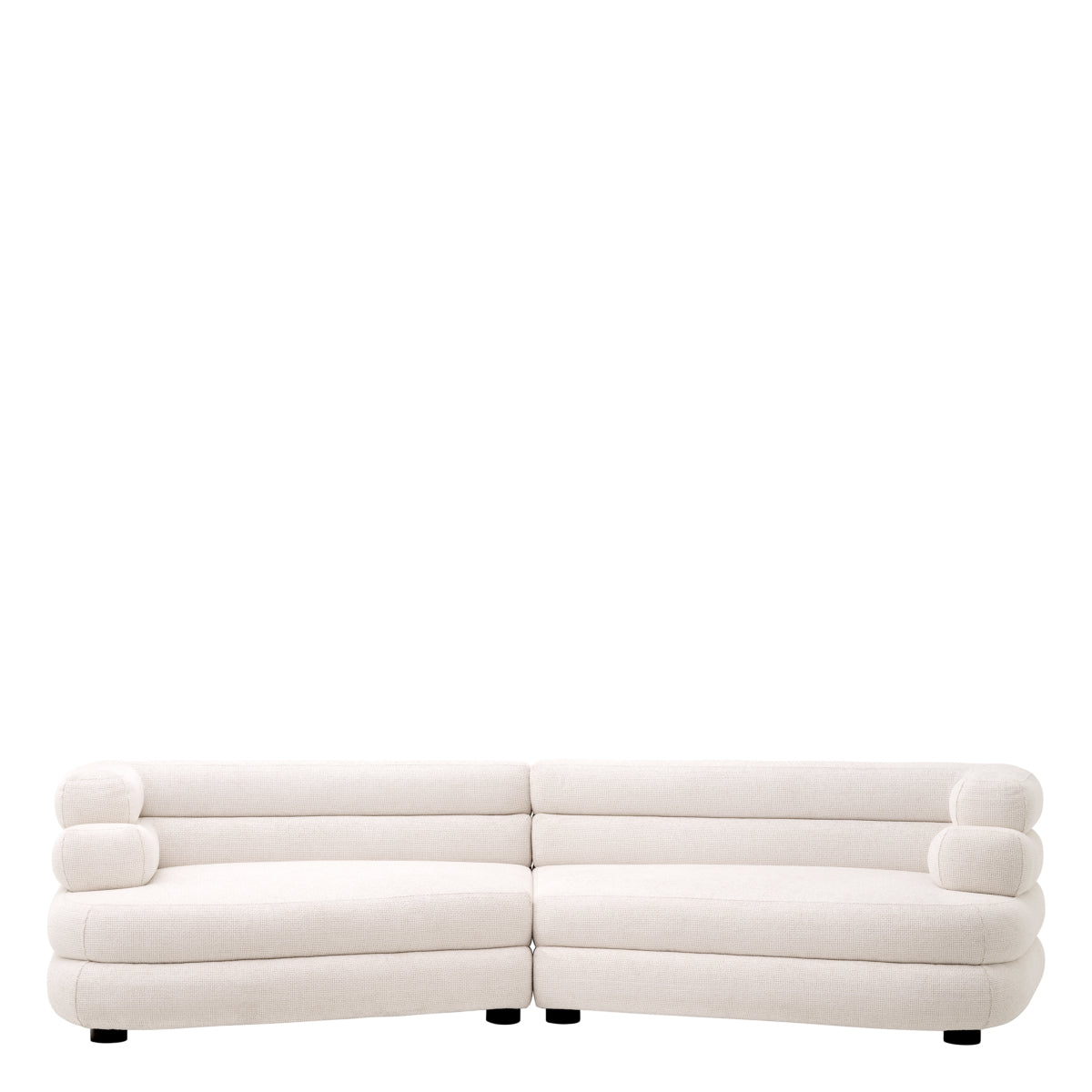 White Fabric Sofa L Malaga