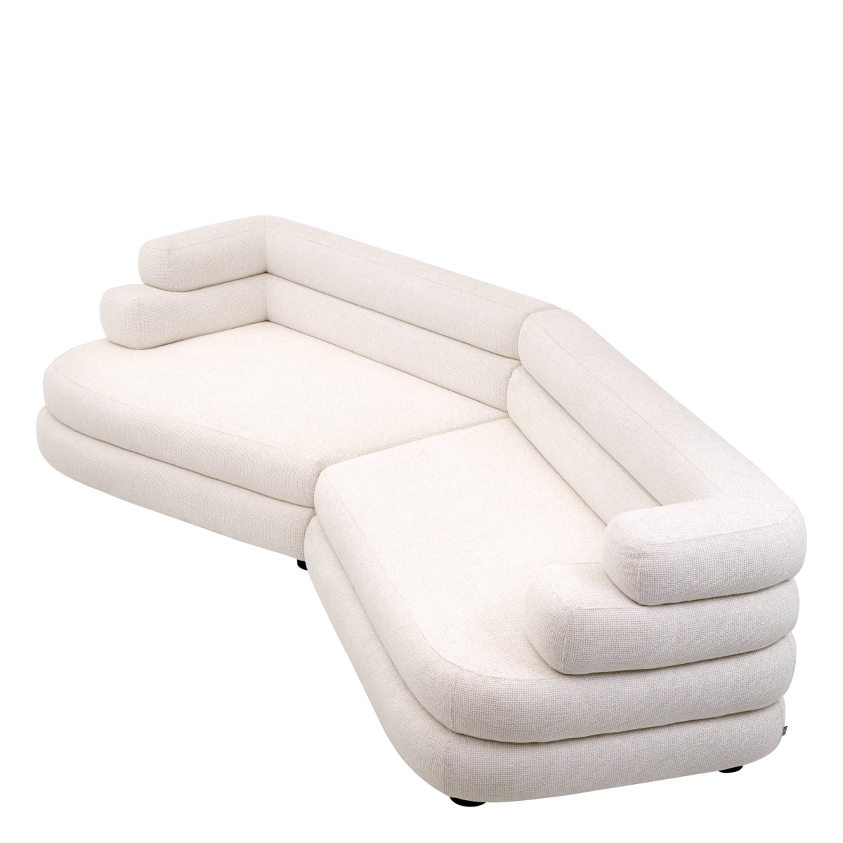 White Fabric Sofa L Malaga