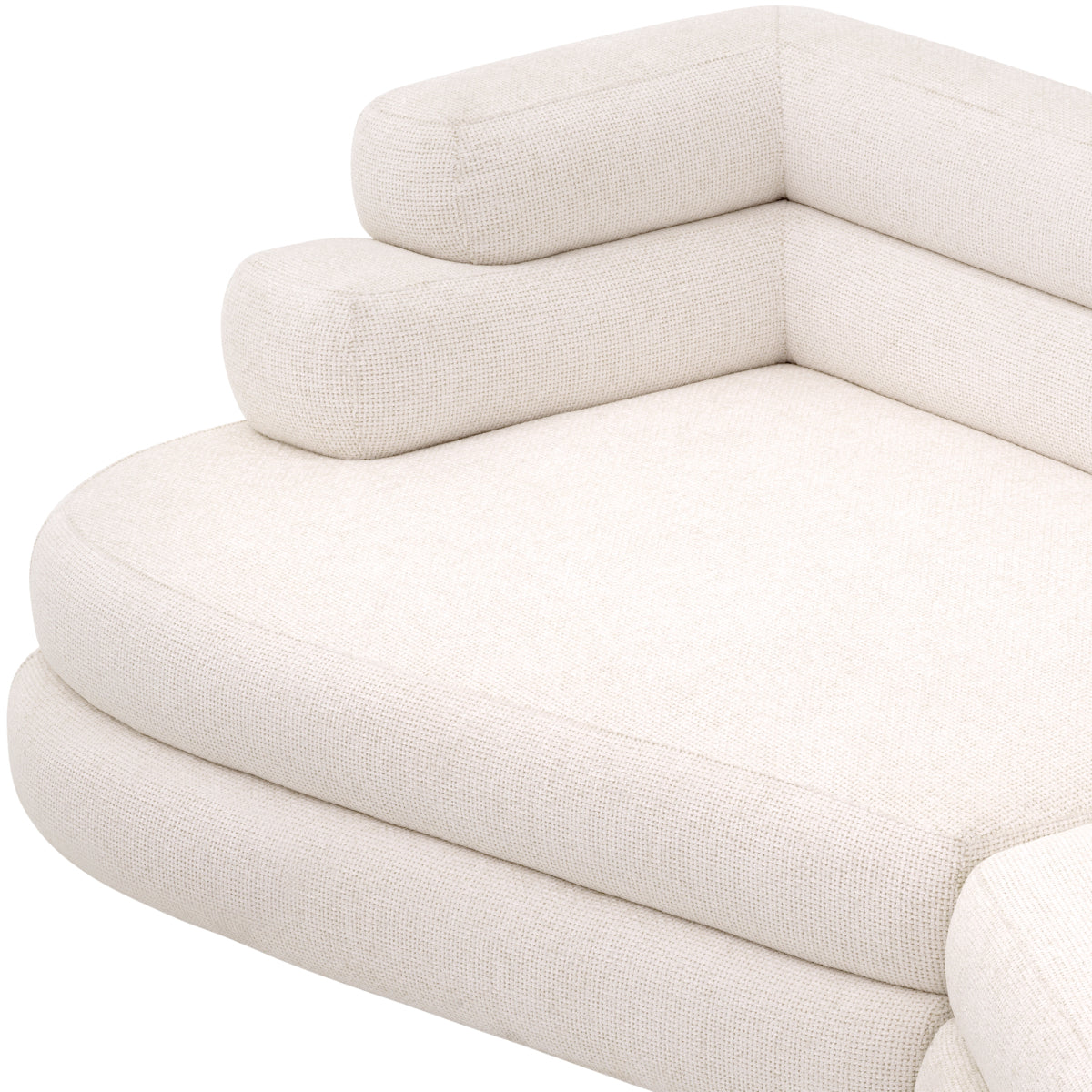 White Fabric Sofa L Malaga