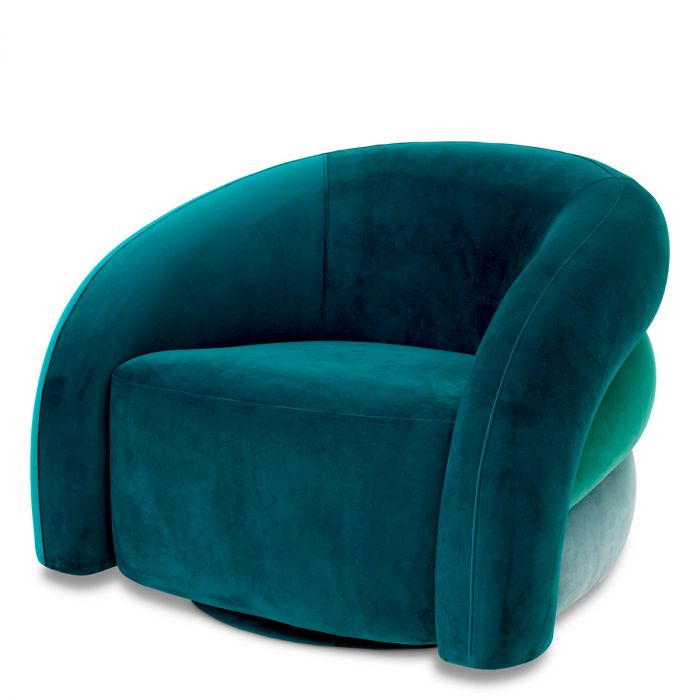 Swivel Chair Novelle savona sea green velvet