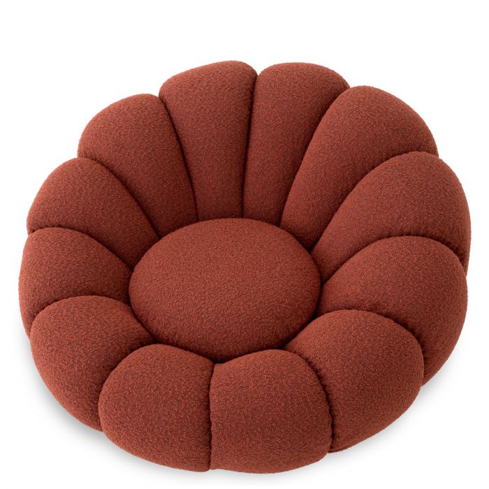 Swivel Chair Mello bouclé rouge
