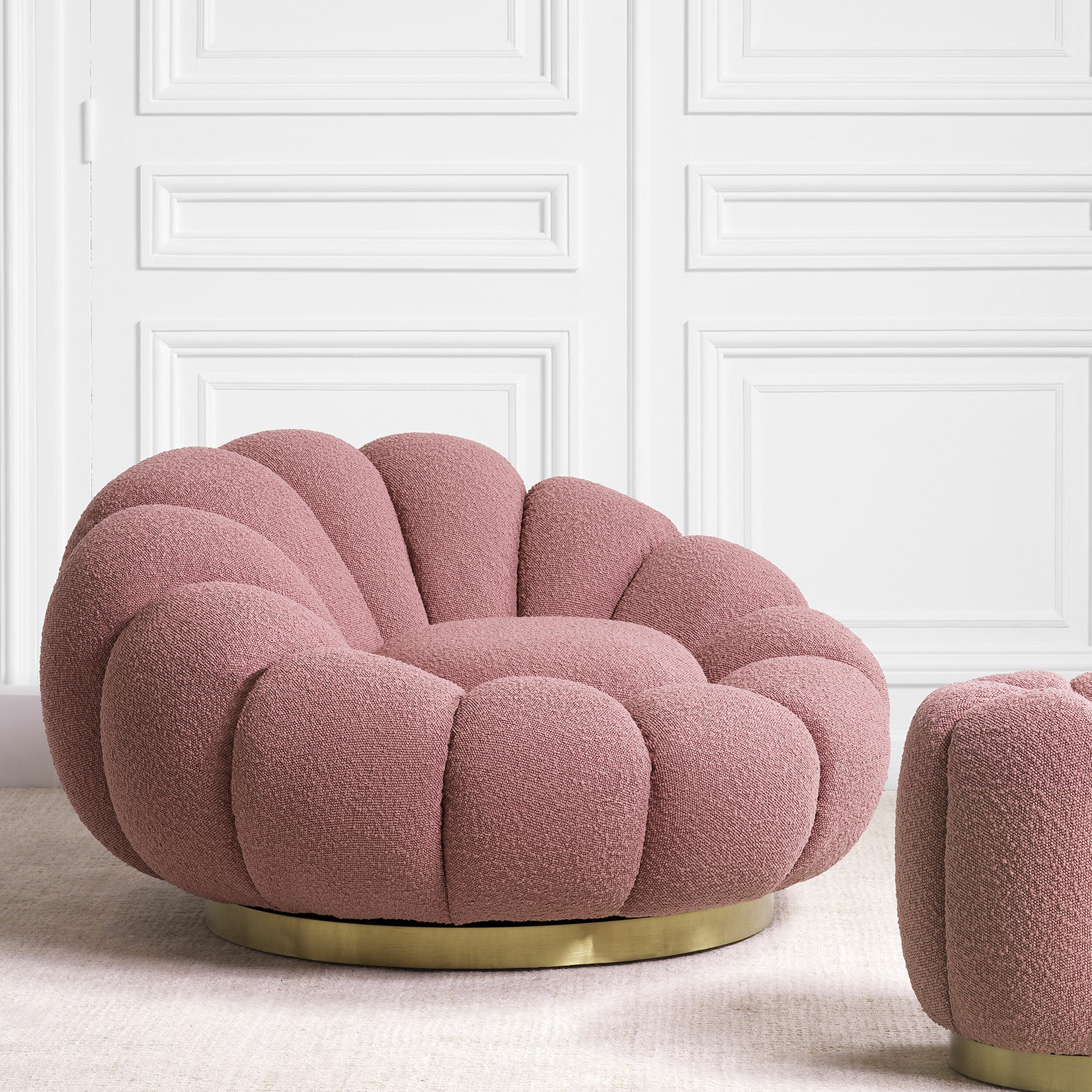 Pink Flower Design Swivel Chair Mello