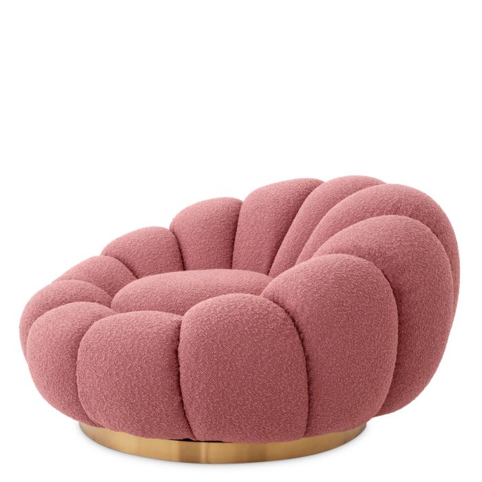 Swivel Chair Mello bouclé rose