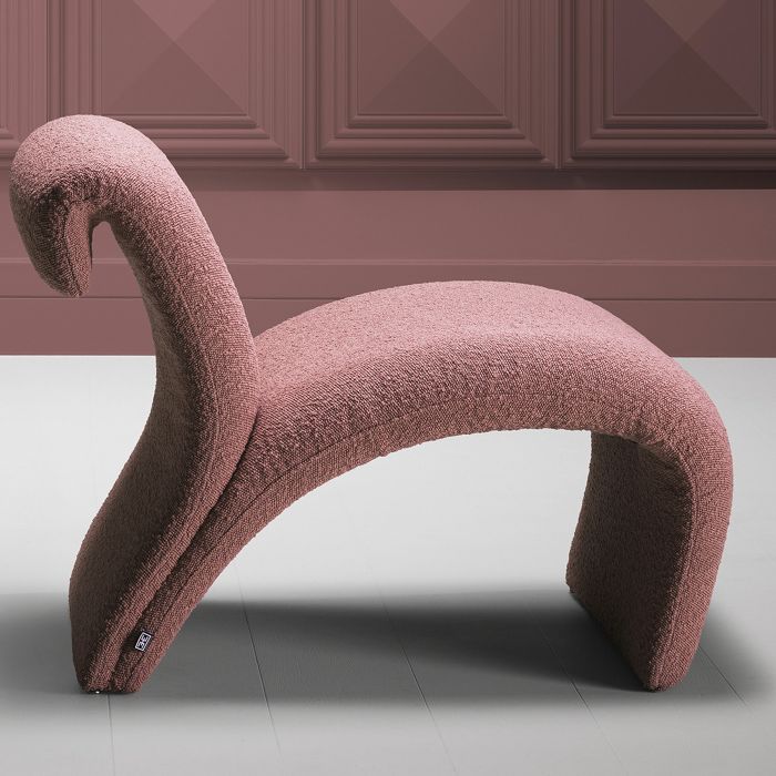 Chair Vignola bouclé rose