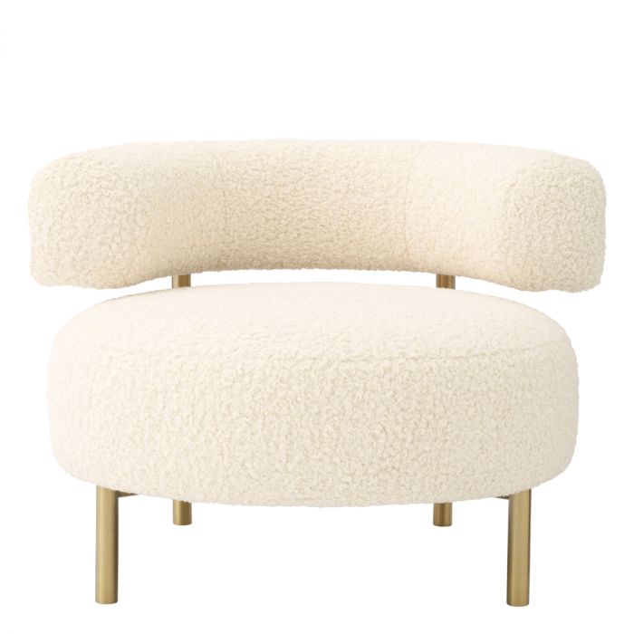 Chair Thompson faux shearling brushed brass finish