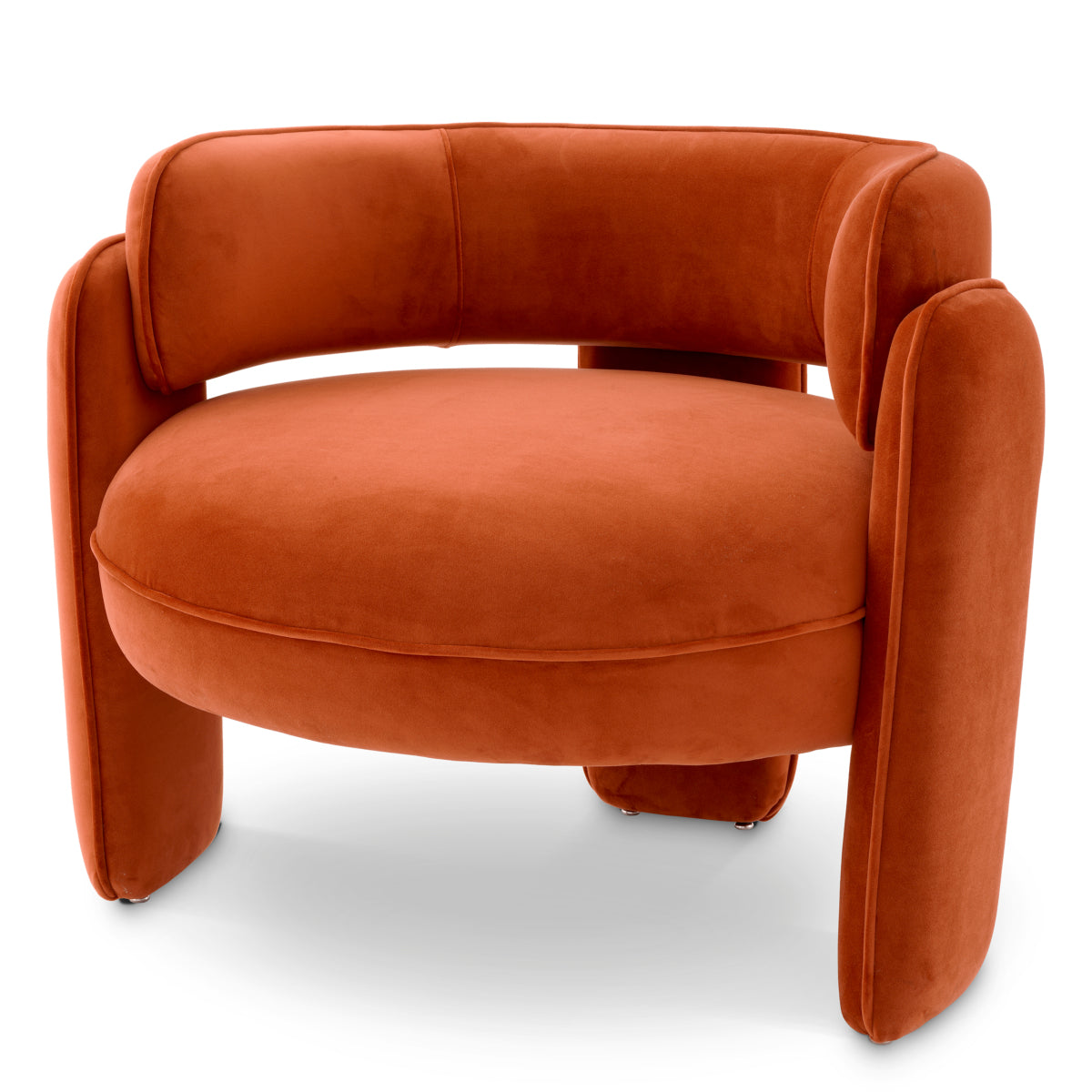 Orange Velvet Modern Accent Chair Chaplin