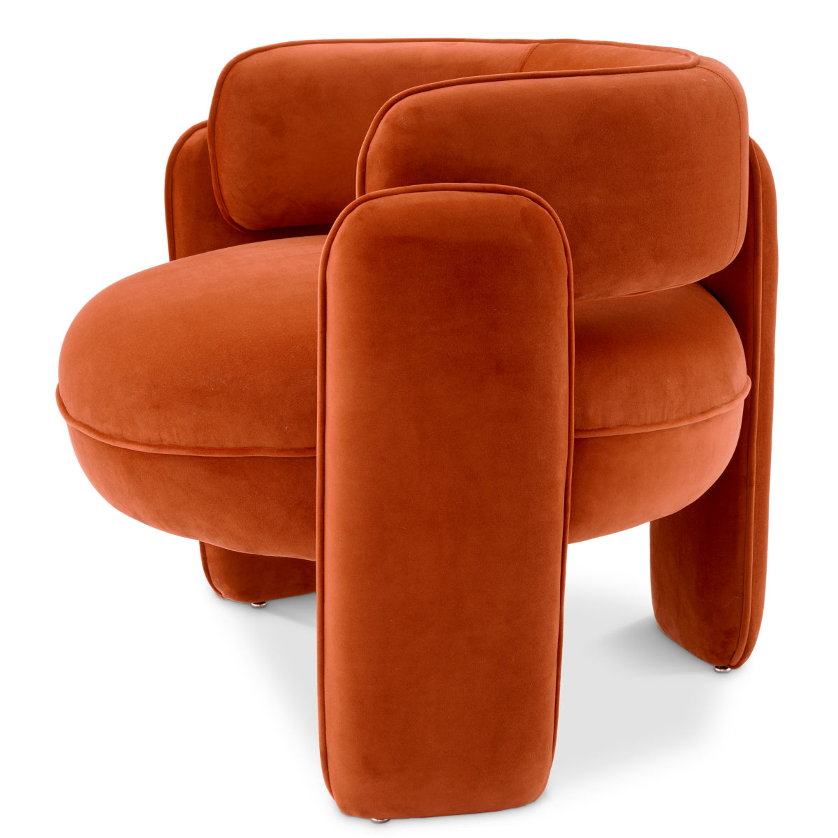 Orange Velvet Modern Accent Chair Chaplin