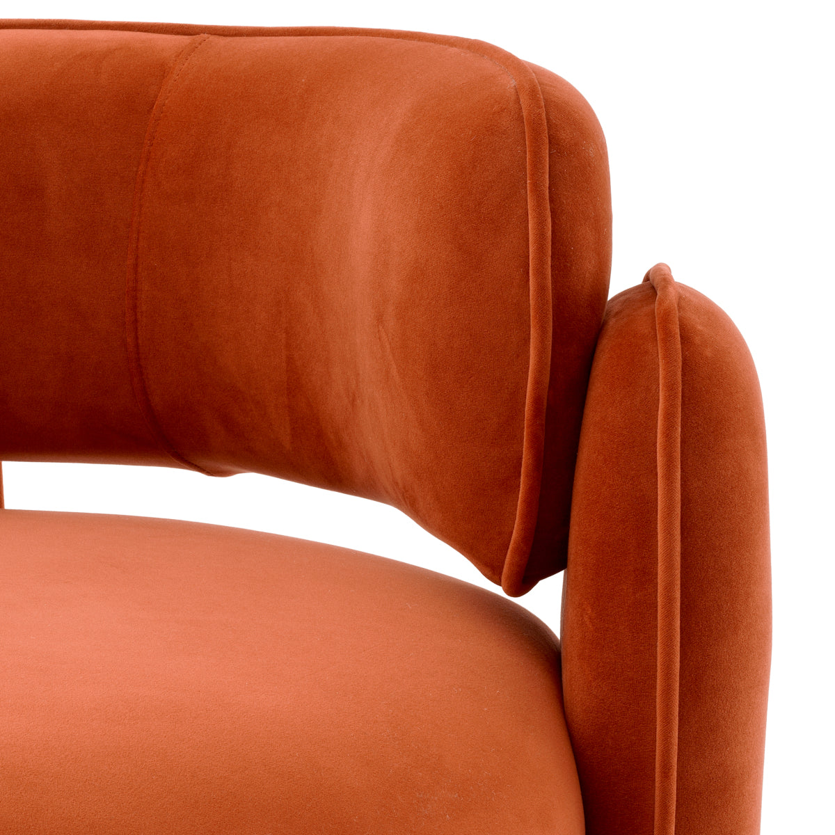 Orange Velvet Modern Accent Chair Chaplin
