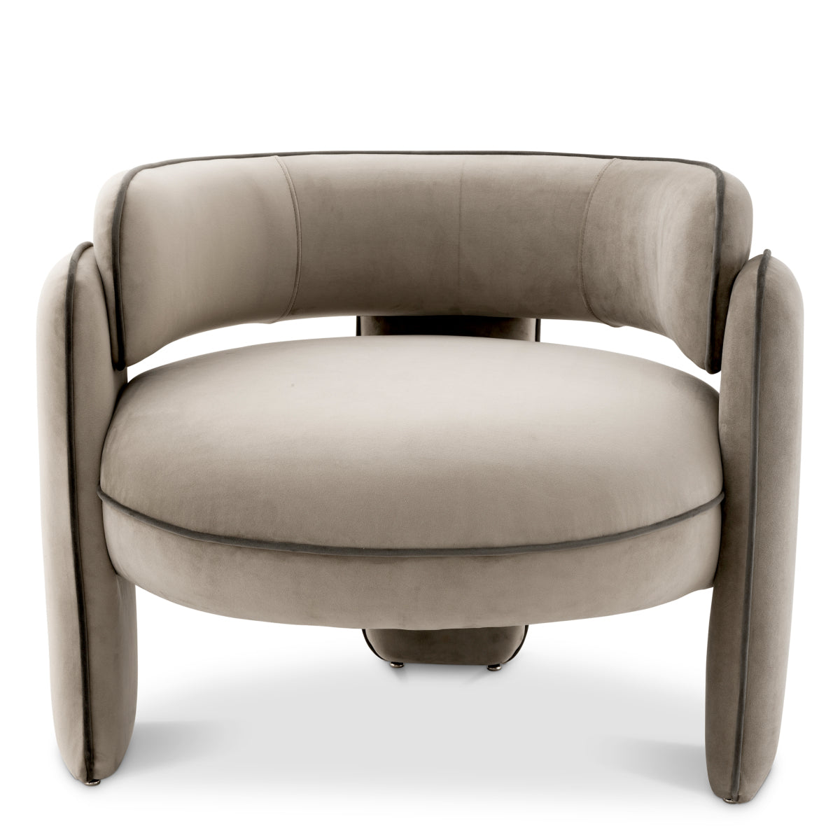 Greige Velvet Modern Accent Chair Chaplin