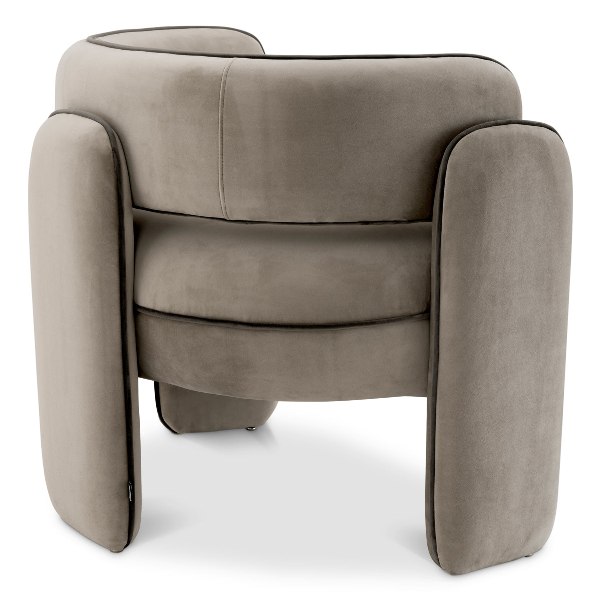 Greige Velvet Modern Accent Chair Chaplin