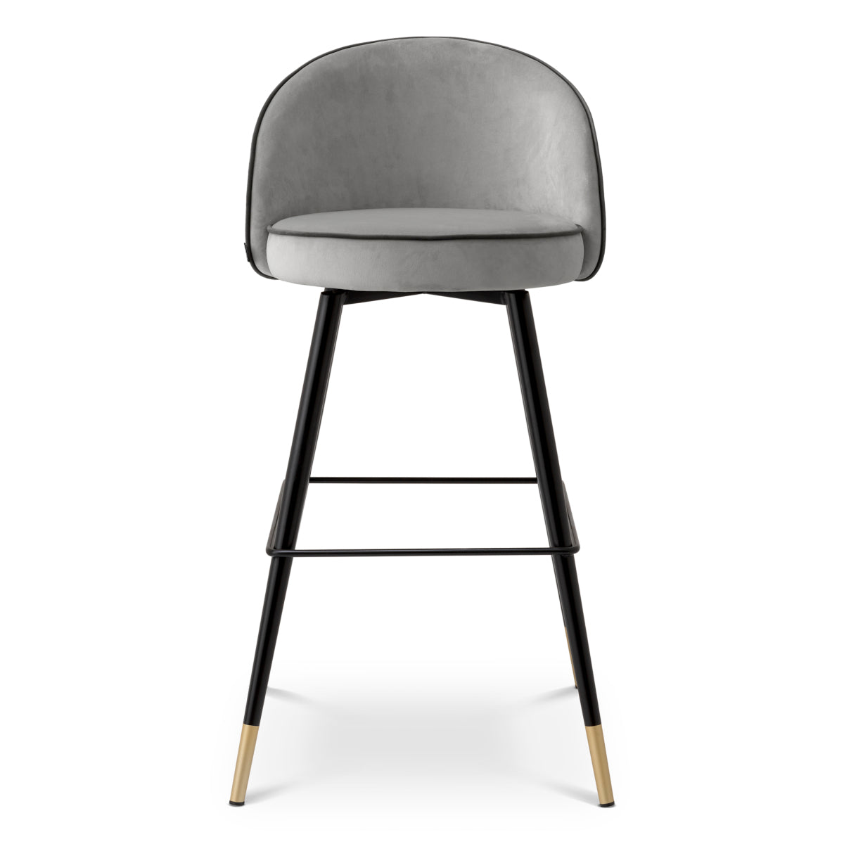 Gray Piped Modern Bar Stools (2) Cooper