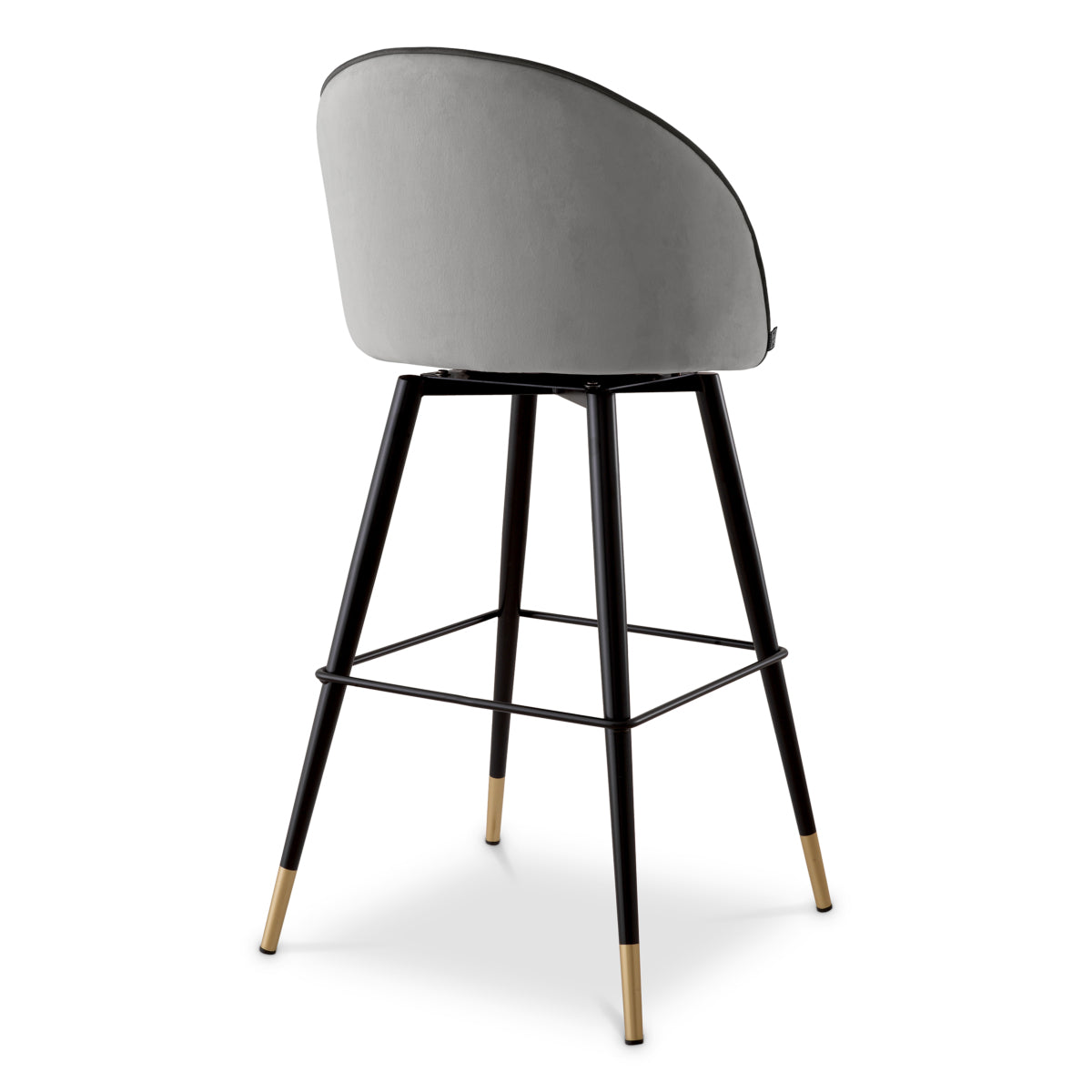 Gray Piped Modern Bar Stools (2) Cooper