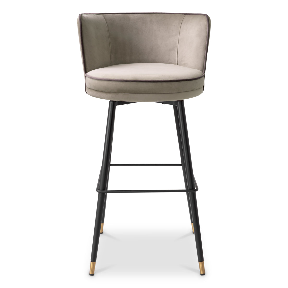 Greige Modern Swivel Bar Stool Grenada