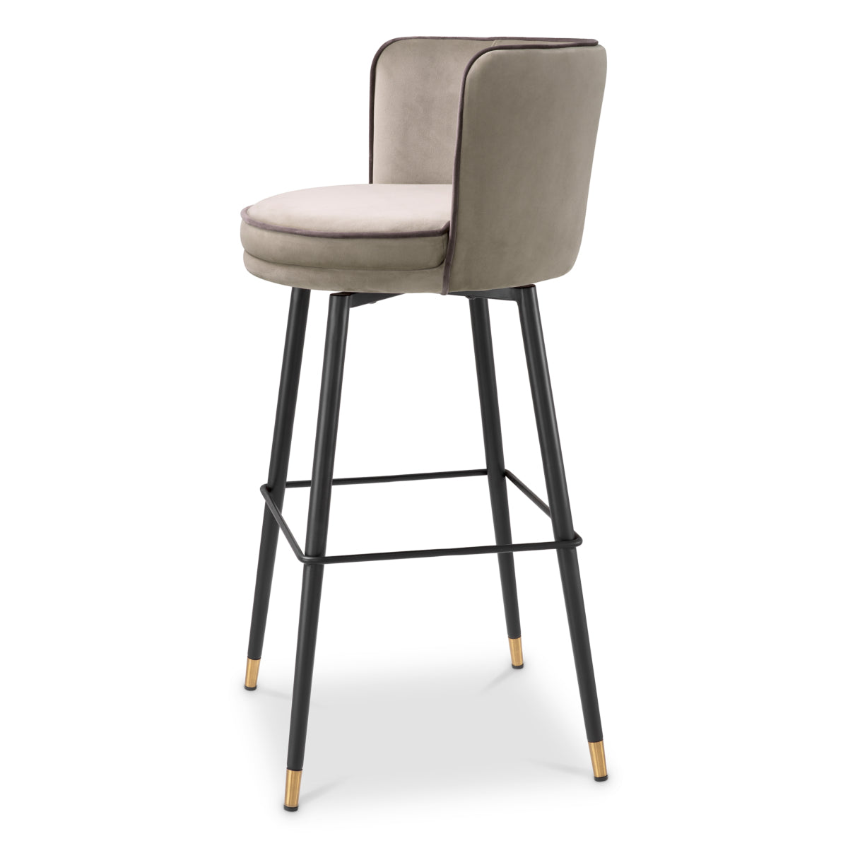 Greige Modern Swivel Bar Stool Grenada