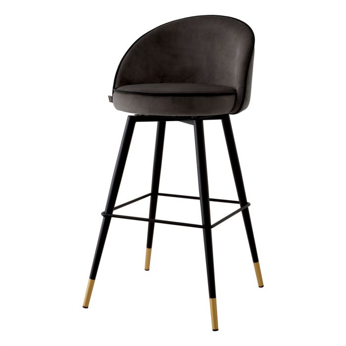Bar Stool Cooper roche dark grey velvet set of 2