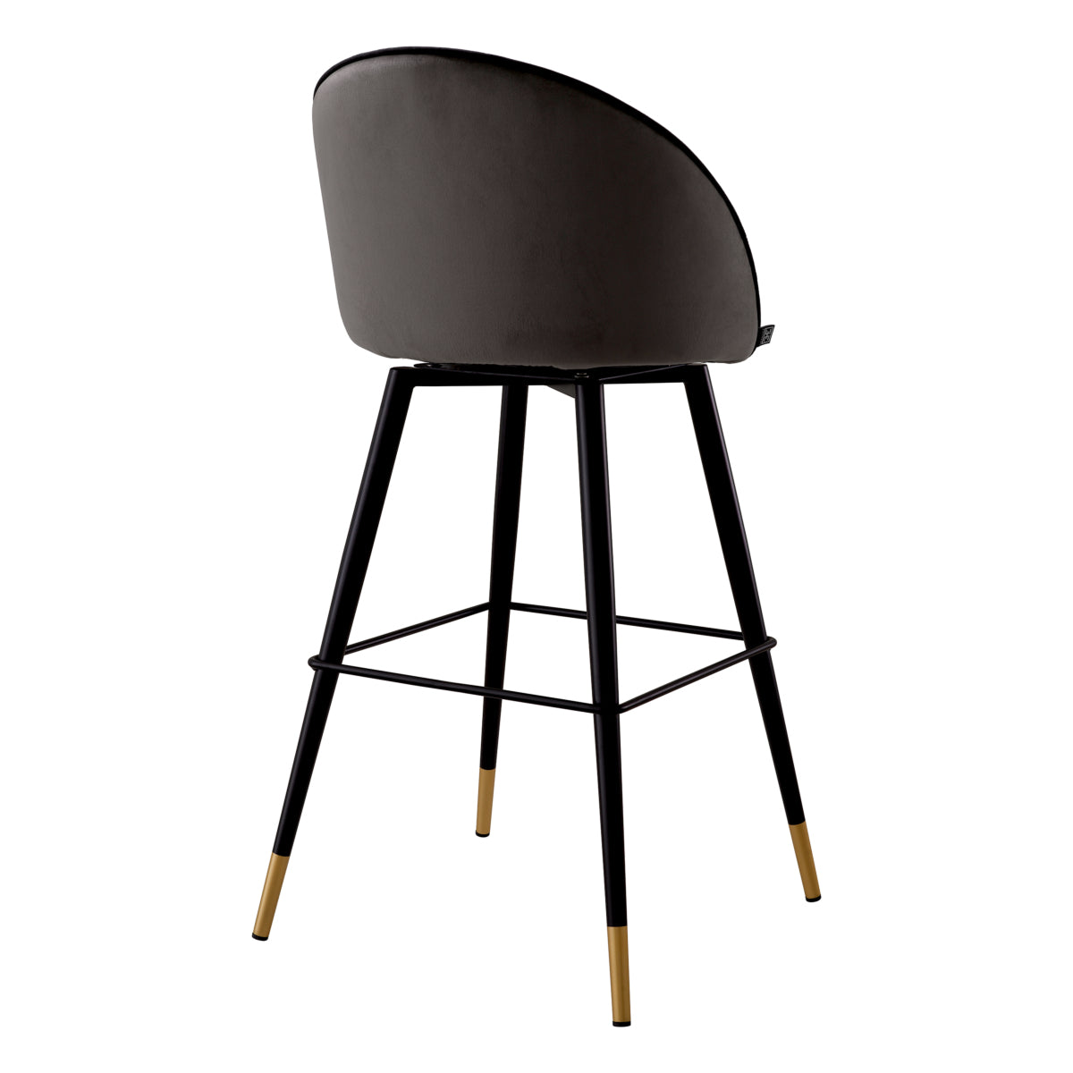 Black Piped Modern Bar Stools (2) Cooper