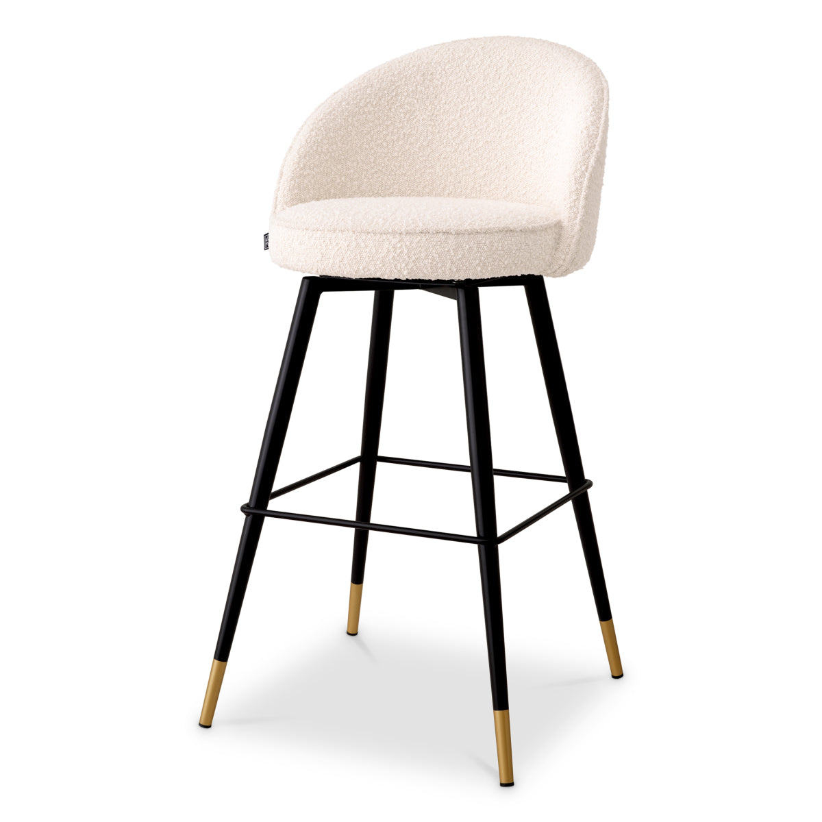 White Piped Modern Bar Stools (2) Cooper