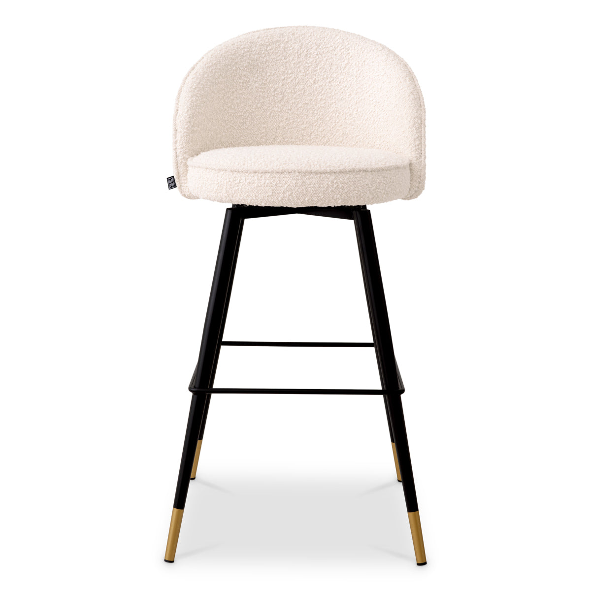 White Piped Modern Bar Stools (2) Cooper