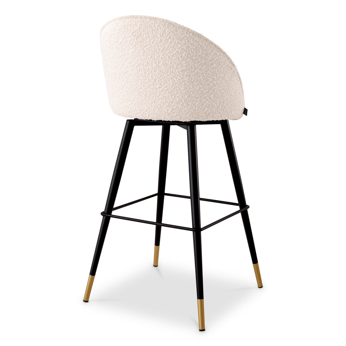 White Piped Modern Bar Stools (2) Cooper