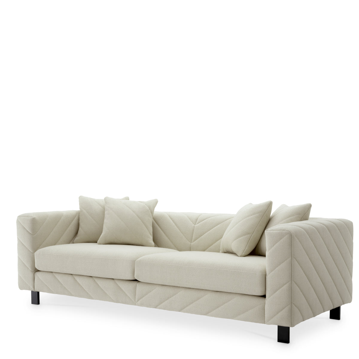 Cream Patterned Modern Sofa Avellino