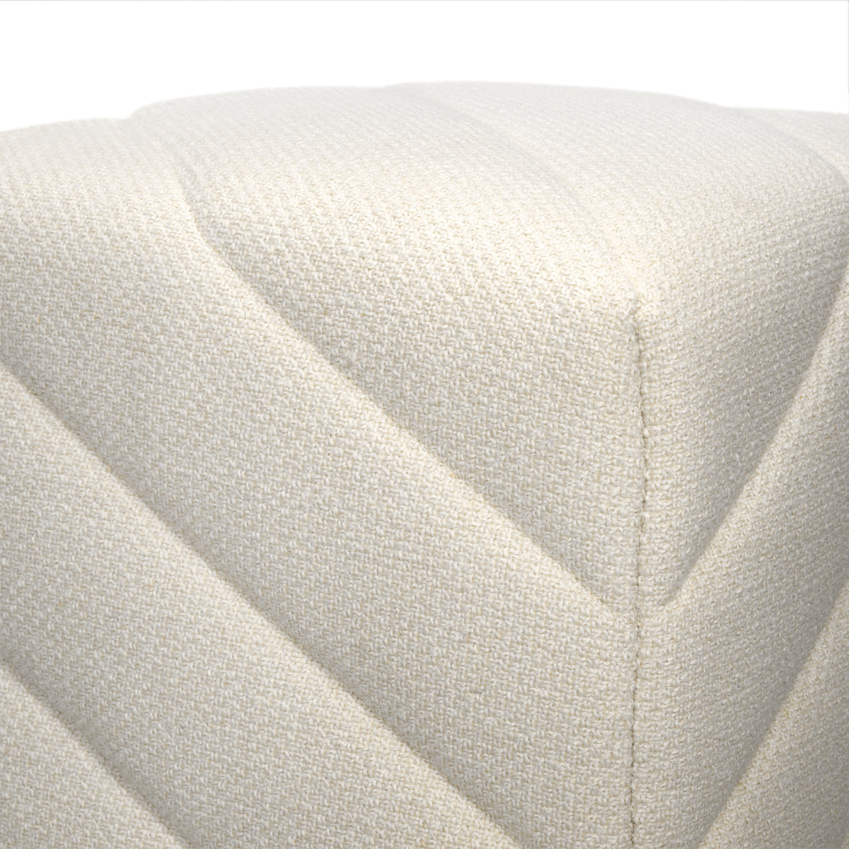 Cream Upholstered Modern Stool Avellino