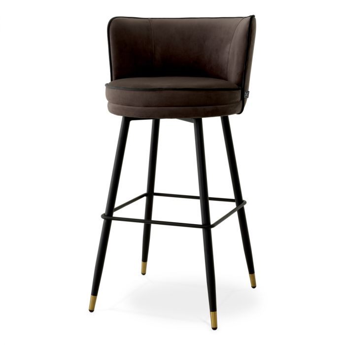 Bar Stool Grenada savona grey velvet